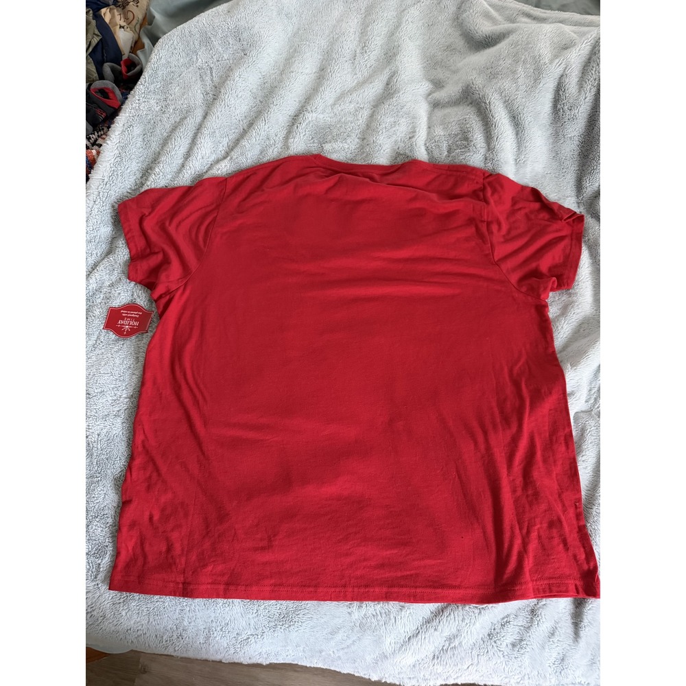 Mens Christmas T-Shirt Holiday Time Red Santa Belt Graphic 3XL Candy Cane Accent - Picture 2 of 4